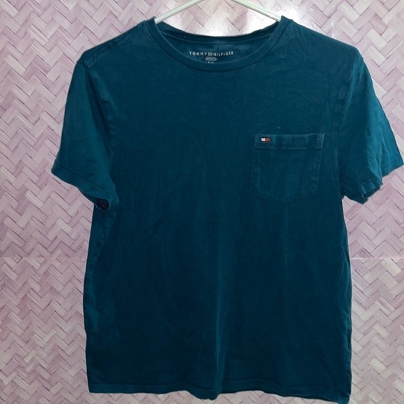 Tommy Hilfiger Tee with pocket, size small, colour dark teal - Picture 1 of 4